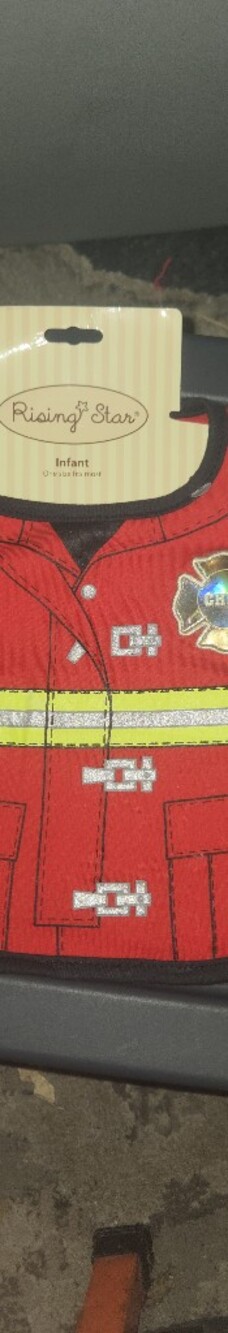 Rising Star Red Firefighter Costume Top with Reflective Trim